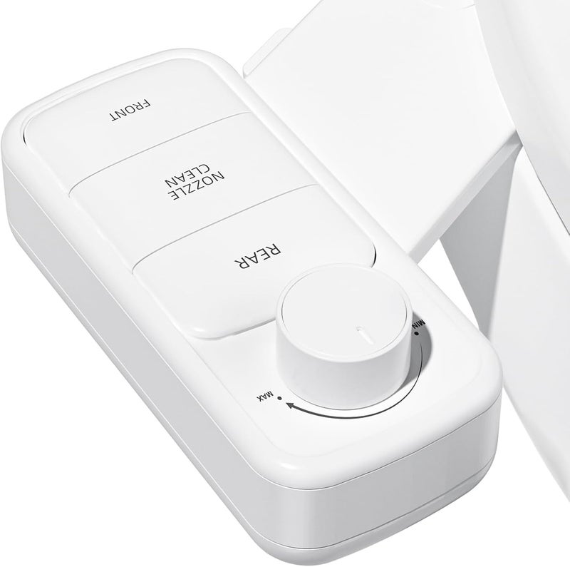Clirass Ultra-Slim Bidet Attachment, Self-Cleaning Dual Nozzle (Feminine/Posterior Wash), Accessibility-Enhanced Large Buttons, Quick-Release, Non-Electric Fresh Water System with Adjustable Pressure - Image 1